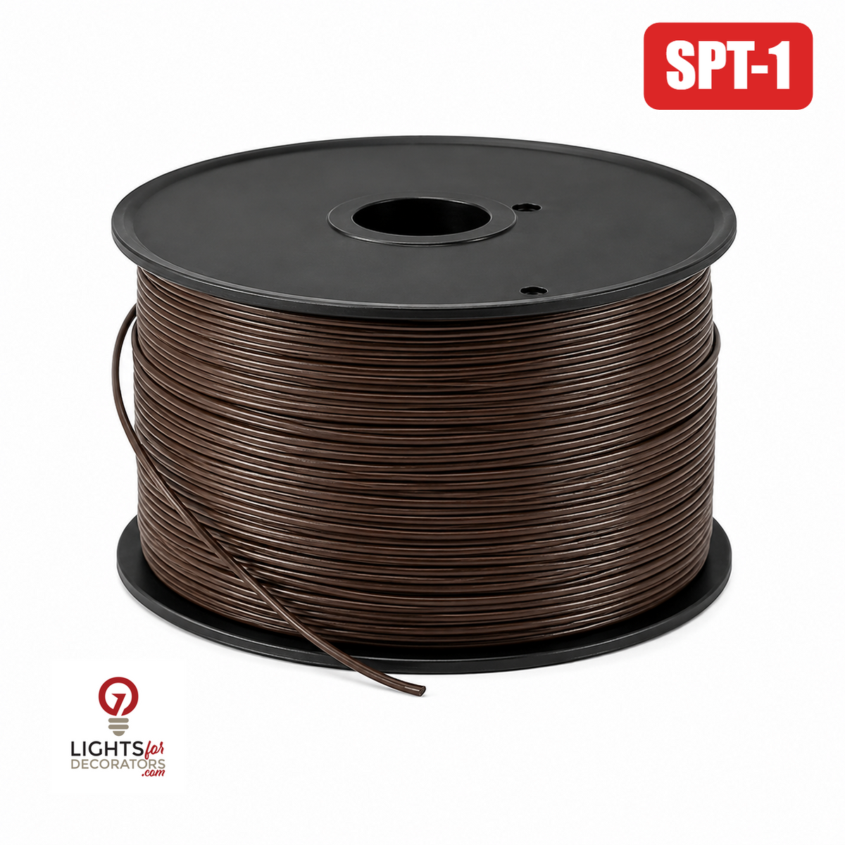 Brown Zip Wire Lamp Cord - SPT1 - 500' — view 1
