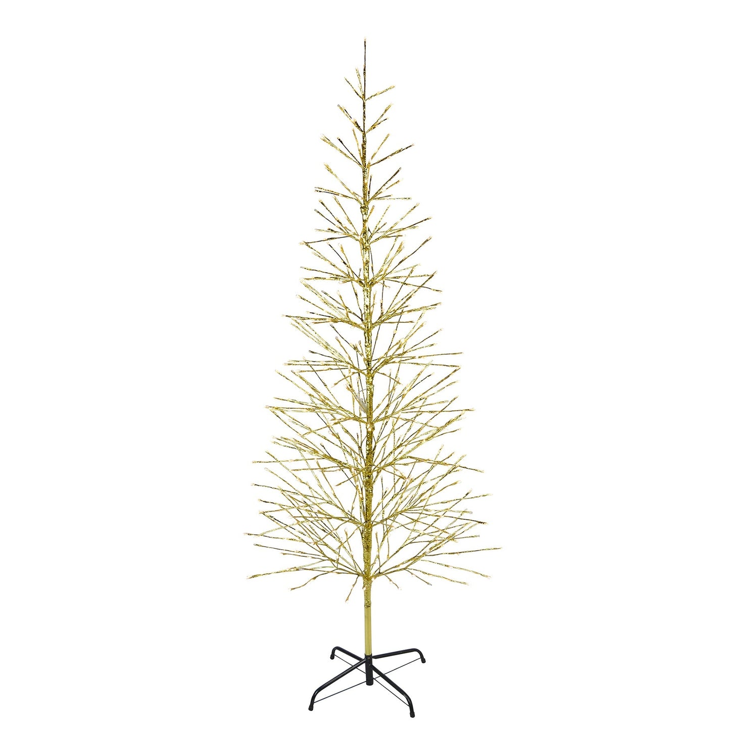 6.5' Lighted Twig Tree - Warm White - Gold 6.5'- Warm White- Gold — view 1