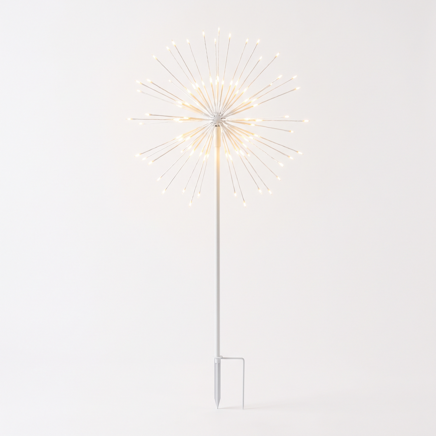 34" Warm White Light Burst Ground Stake - White Frame Warm White- Steady- White