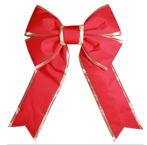 12" red canvas bow with gold trim