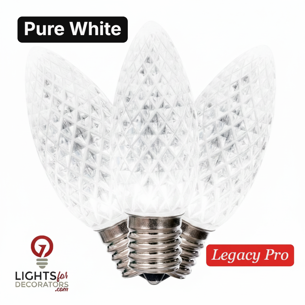 Pure White LED C9 - LegacyPro II Faceted Bulb - Steady Pure White 2- LegacyPro — view 1
