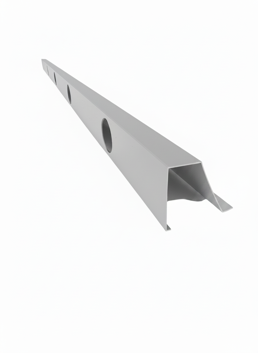 OMNI 90 Degree Parapet Track - 40" - Gray Aluminum — view 1