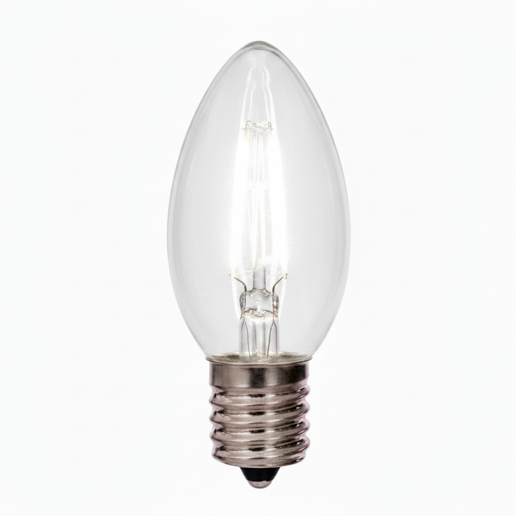 LED C9 Straight Filament Bulb - PURE WHITE Pure White- Straight — view 1