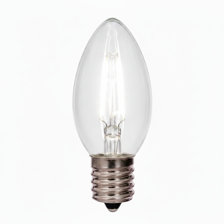 LED C9 Straight Filament Bulb - PURE WHITE Pure White- Straight