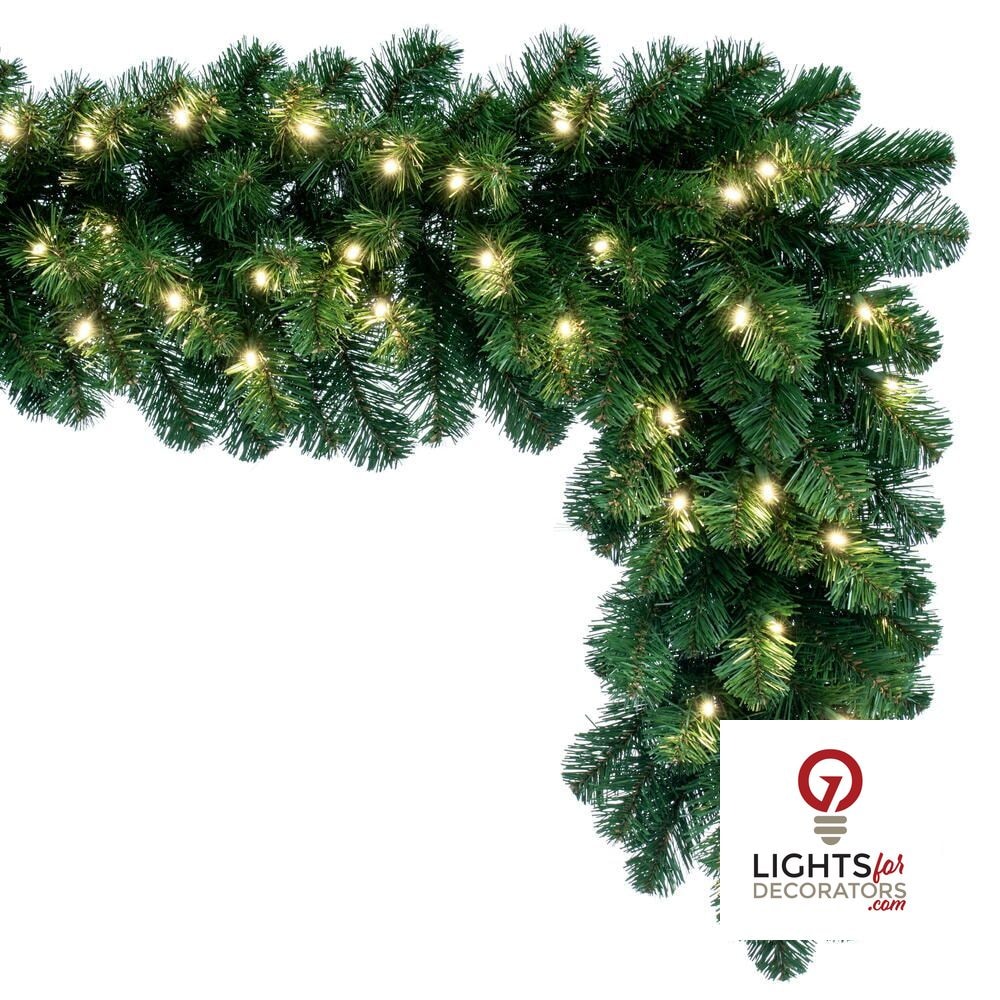 9' x 12" Warm White Deluxe Sequoia Fir Garland 9'- 12"- Warm White — view 2