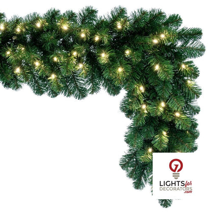 9' x 12" Warm White Deluxe Sequoia Fir Garland 9'- 12"- Warm White — view 2