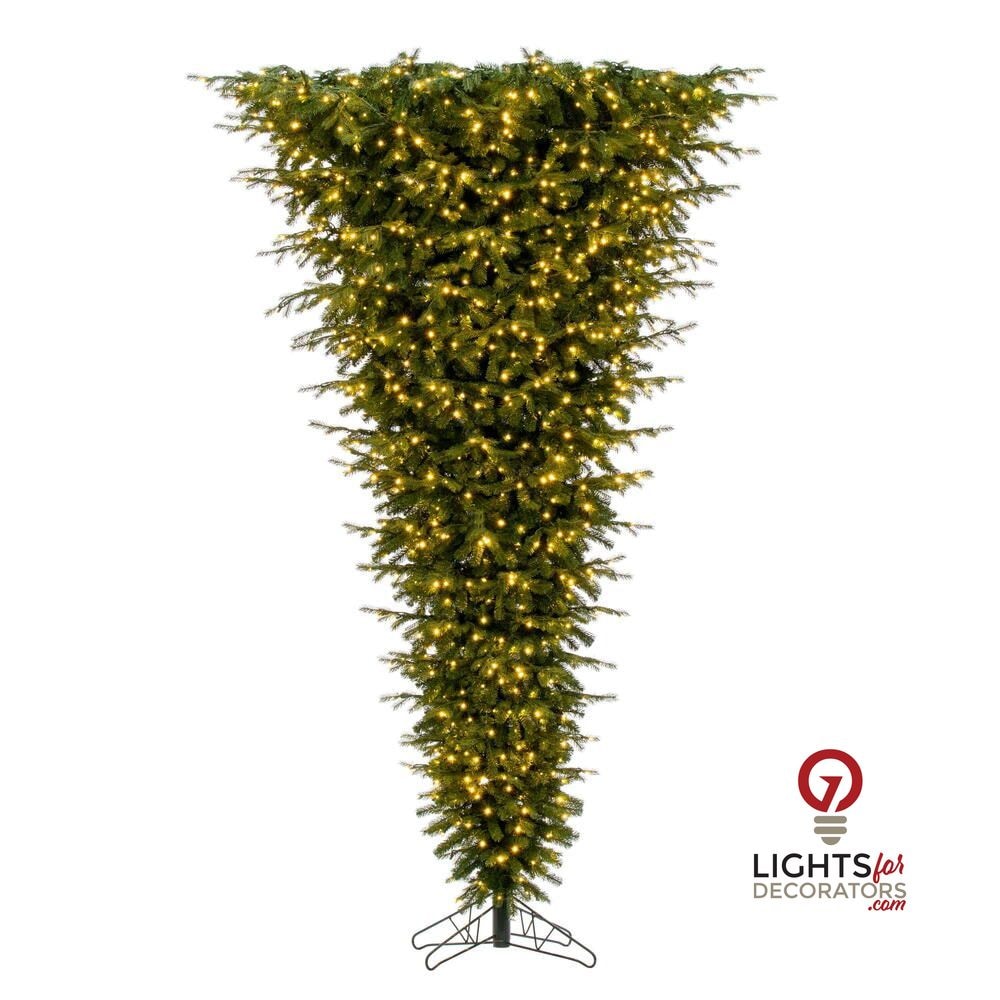 7' x 62" Balsam Pine Upside Down Christmas Tree - 750 Warm White LED Lights 7' x 62" — view 1