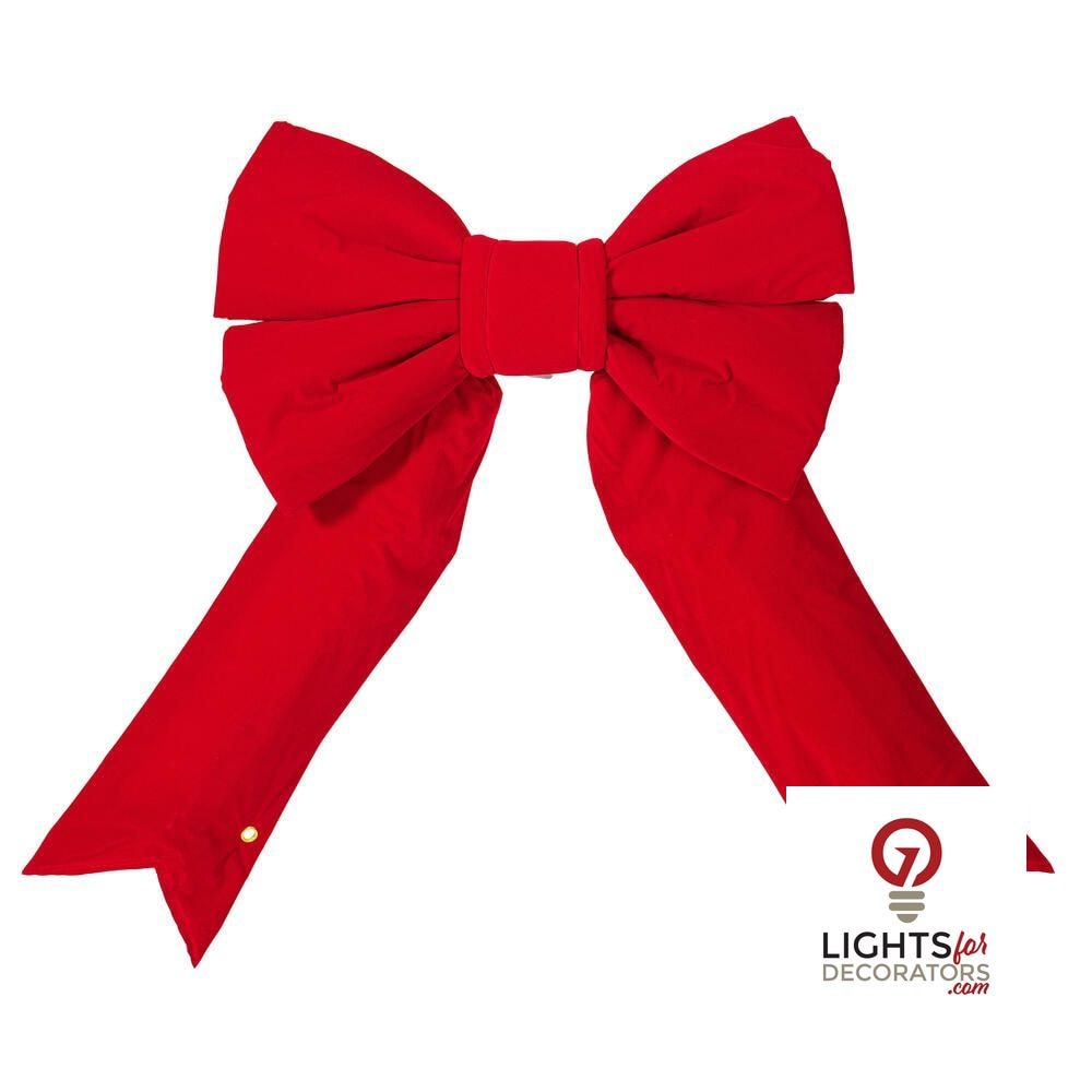 14" Premium Velvet Structural Christmas Bow - Red - UV Treated 18"- Red- None — view 1