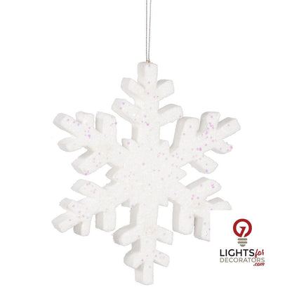 12" Outdoor Glitter Snowflake Ornament - White White- 12" — view 1