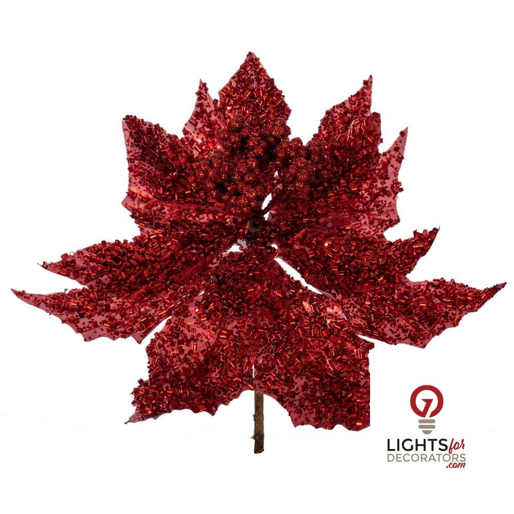 14" Glitter Berry Pick UV Treated - Red Red – Set of 3 — view 1