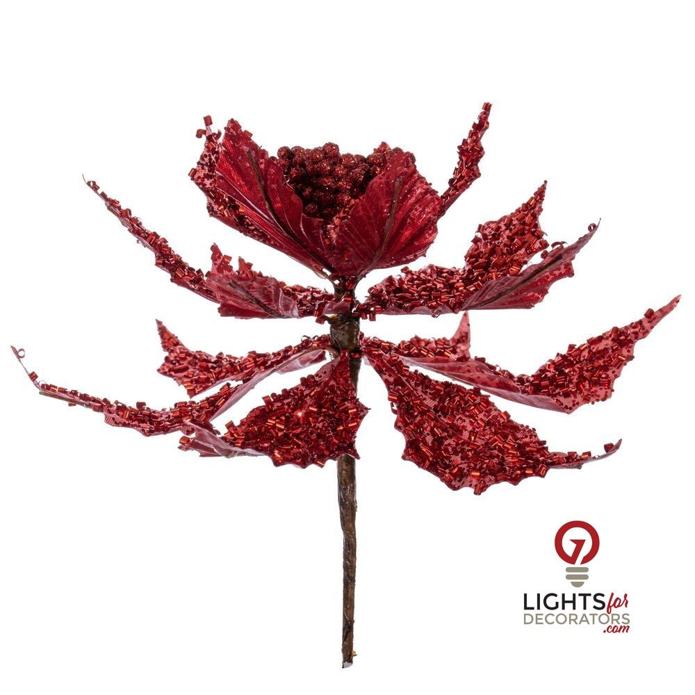 14" Glitter Berry Pick UV Treated - Red Red – Set of 3 — view 2