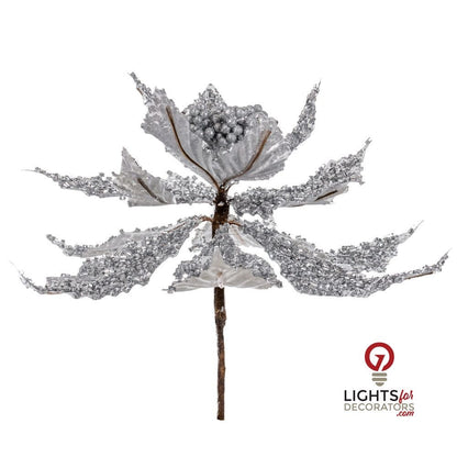 14" Glitter Berry Pick UV Treated - Silver Silver – Set of 3 — view 2