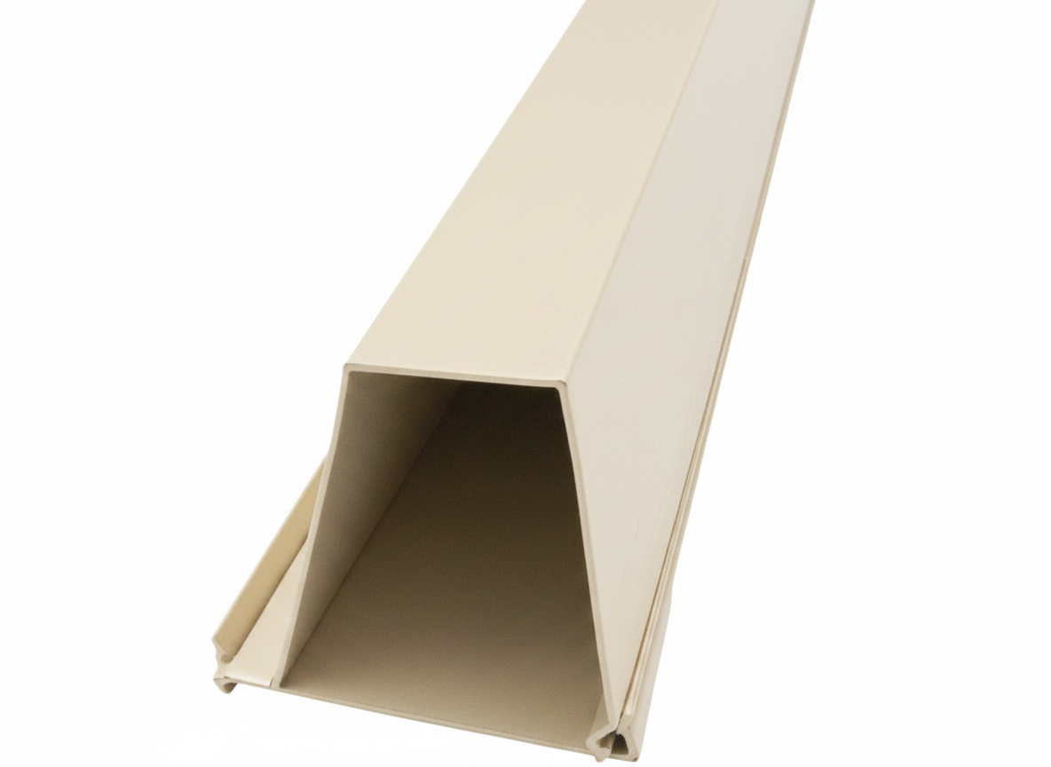 OMNI Parapet Track- Angled Output - 2 Piece - 35° - Cream Aluminum — view 1