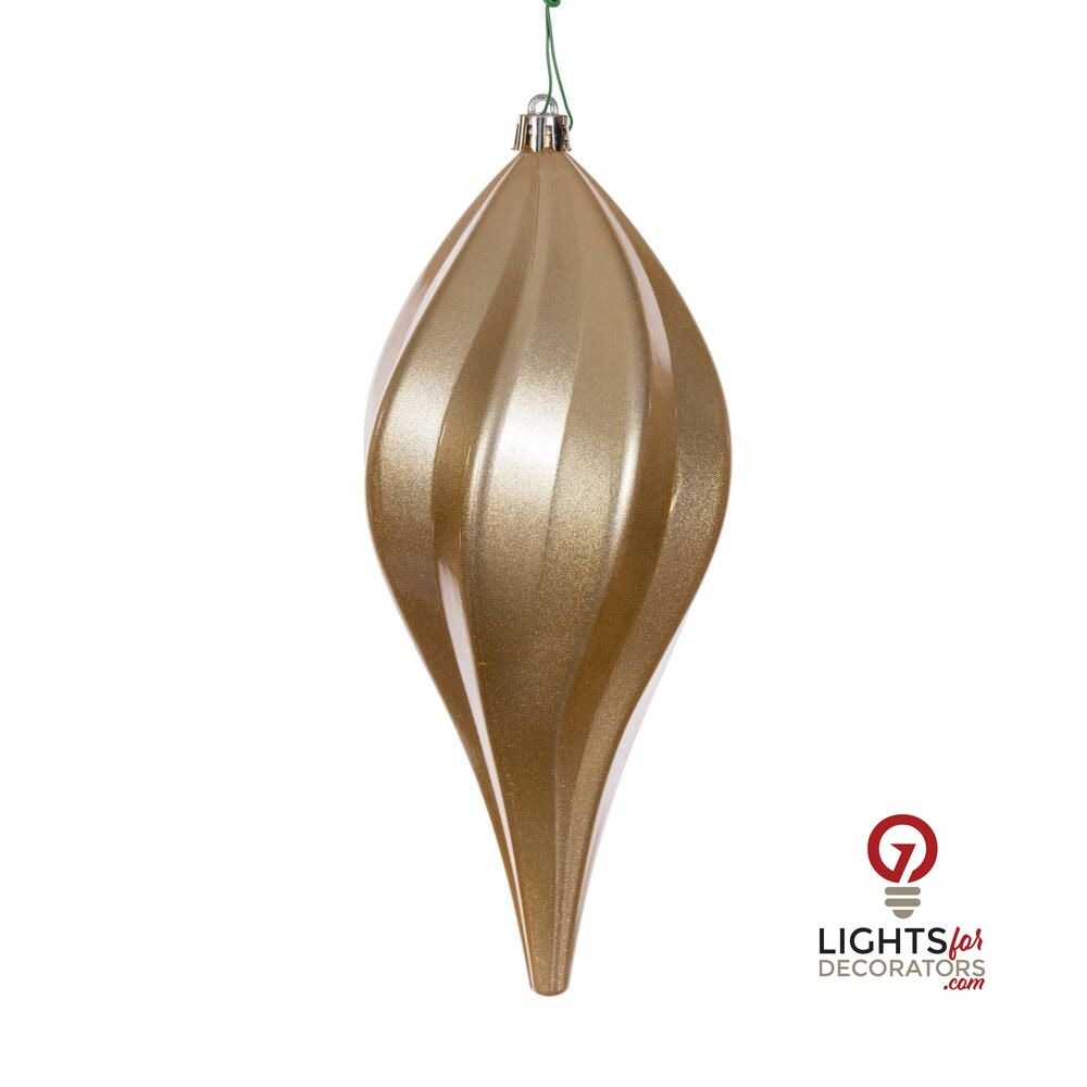 4" Candy Swirl Drop Ornament - Gold - UV Treated Gold- 8" — view 1