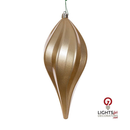 4" Candy Swirl Drop Ornament - Gold - UV Treated Gold- 8" — view 1