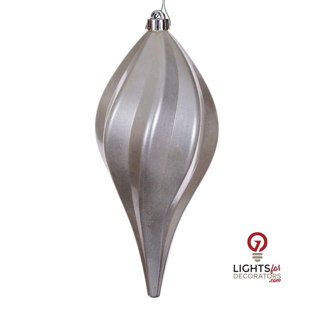 12" Candy Swirl Drop Ornament - Silver - UV Treated Silver- 12" — view 1