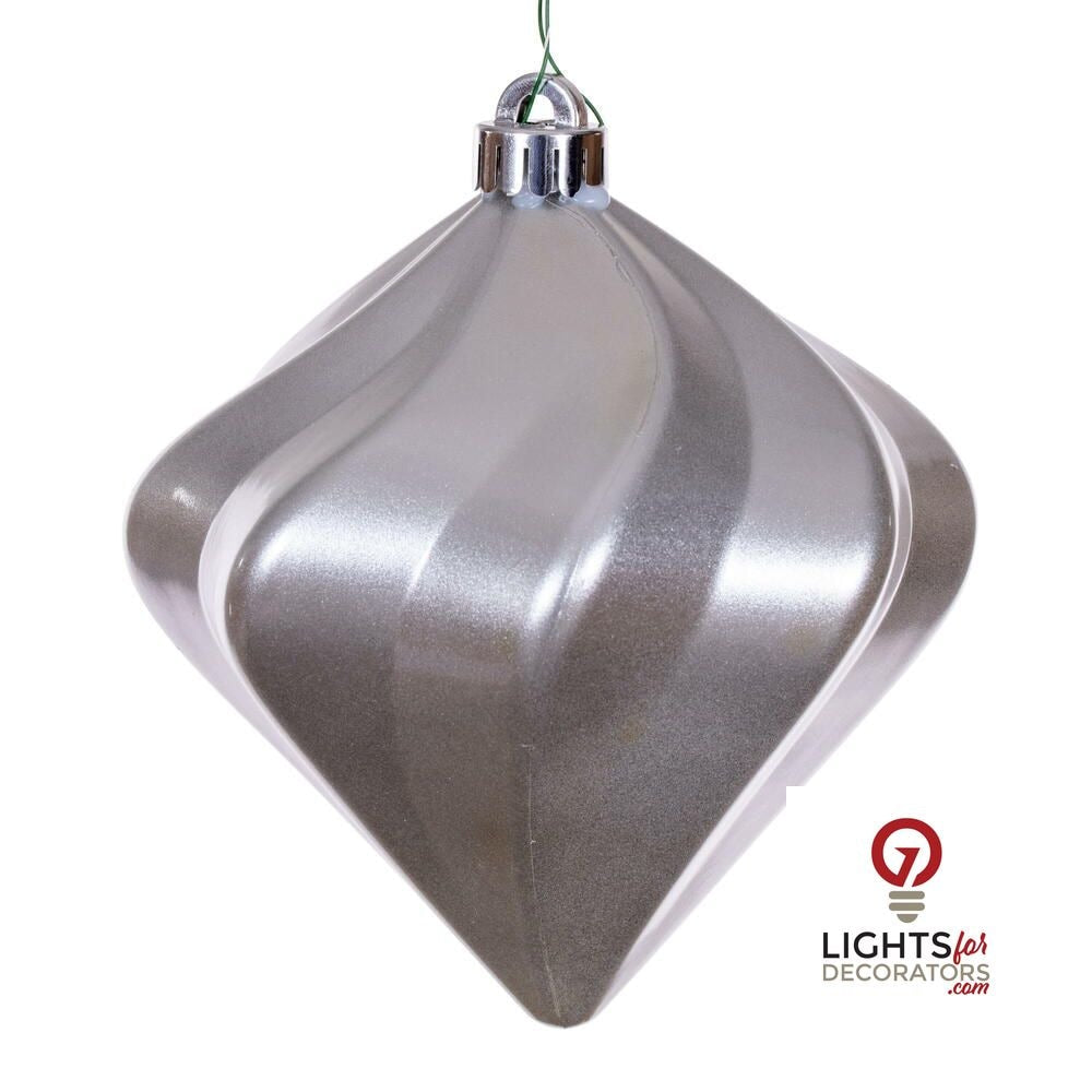 4" Candy Swirl Diamond Ornament - Silver - UV Treated - Set of 3 Silver — view 1