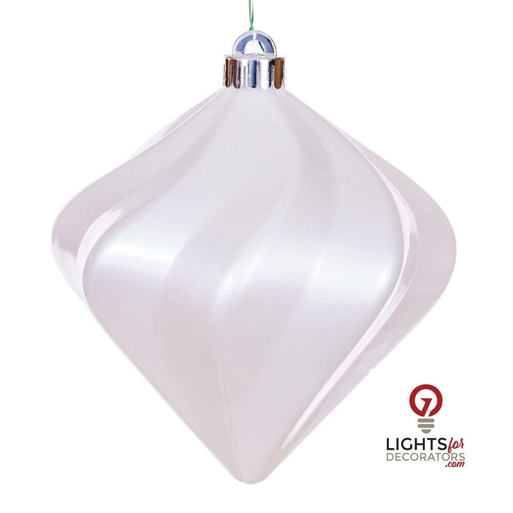 4" Candy Swirl Diamond Ornament - White - UV Treated - Set of 3 White — view 1