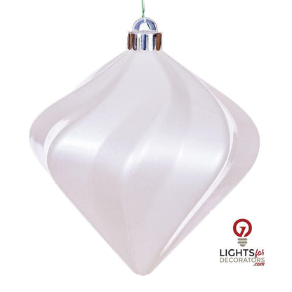 4" Candy Swirl Diamond Ornament - White - UV Treated - Set of 3 White — view 1