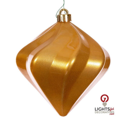 4" Candy Swirl Diamond Ornament - Copper Gold - UV Treated - Set of 3 Copper Gold — view 1