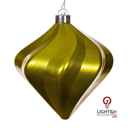 4" Candy Swirl Diamond Ornament - Lime - UV Treated - Set of 3 Lime — view 1