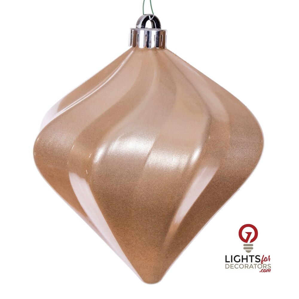 4" Candy Swirl Diamond Ornament - Café Latte - UV Treated - Set of 3 Cafe Latte — view 1