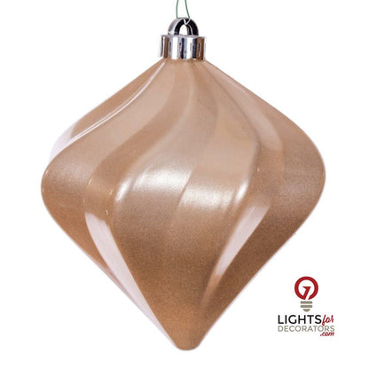 4" Candy Swirl Diamond Ornament - Café Latte - UV Treated - Set of 3 Cafe Latte — view 1