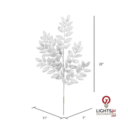 Glitter Honey Locust Spray - Set of 6 - Silver Silver — view 2