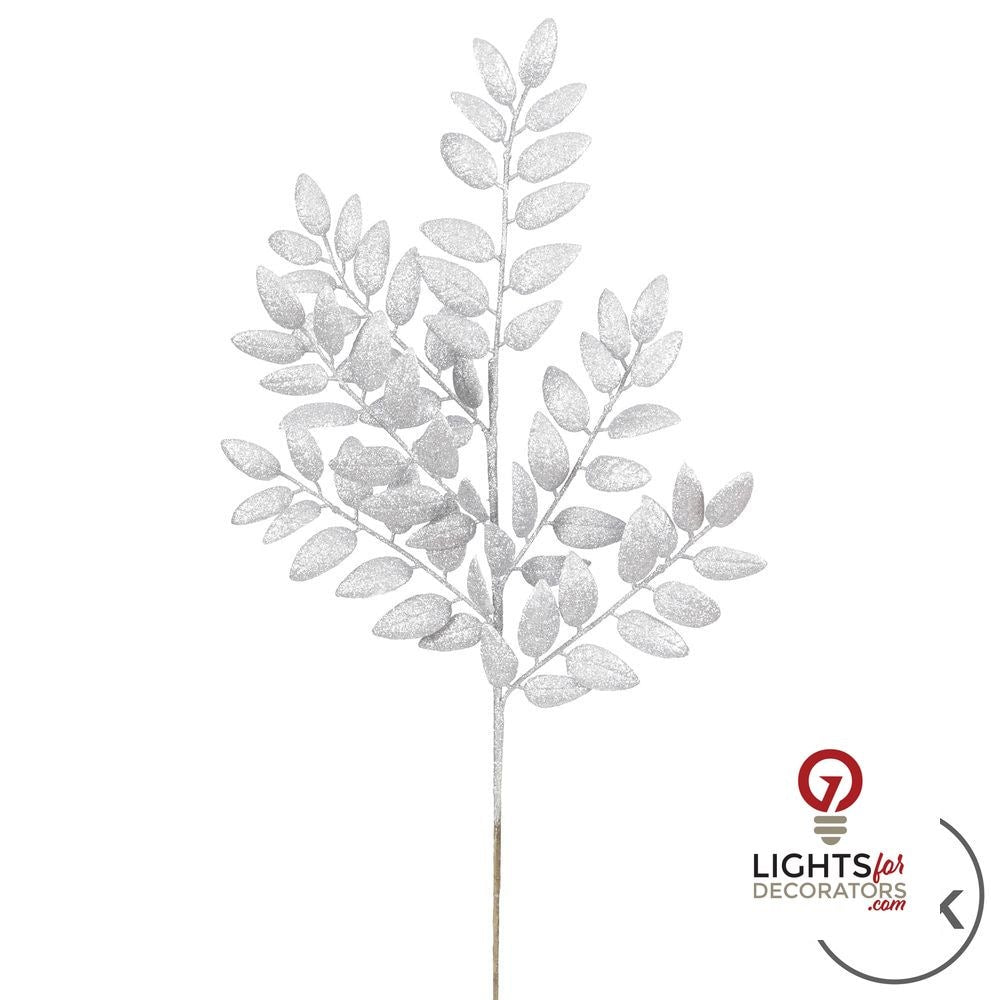 Glitter Honey Locust Spray - Set of 6 - Silver Silver — view 3