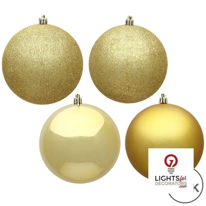 2.75" 4-Finish Shatterproof Ball Ornament Set - Gold - Set of 20 Gold – Box of 24 — view 2