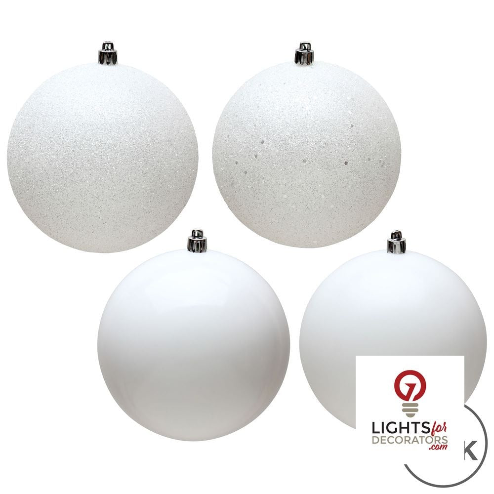2.75" 4-Finish Shatterproof Ball Ornament Set - White - Set of 20 White – Box of 20 — view 2