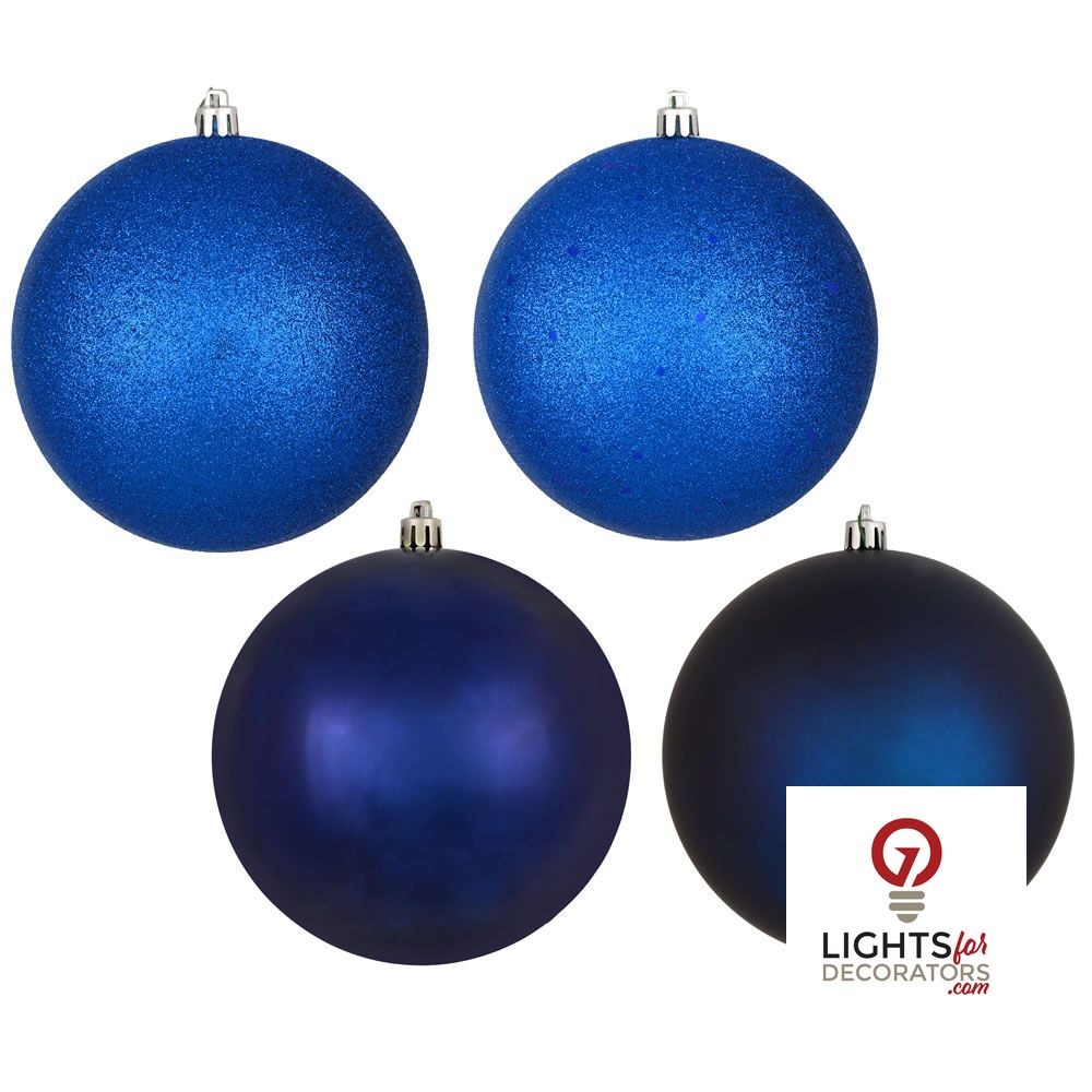 2.75" 4-Finish Shatterproof Ball Ornament Set - Midnight Blue - Set of 20 Midnight Blue – Box of 20 — view 1