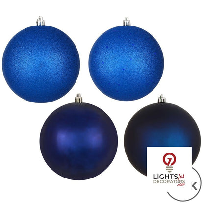 2.75" 4-Finish Shatterproof Ball Ornament Set - Midnight Blue - Set of 20 Midnight Blue – Box of 20 — view 2
