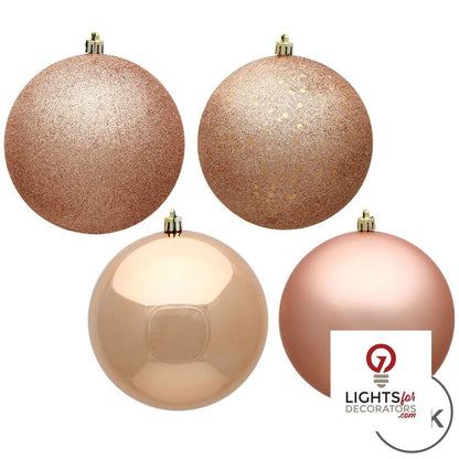 2.75" 4-Finish Shatterproof Ball Ornament Set - Rose Gold - Set of 20 Rose Gold – Box of 20 — view 2