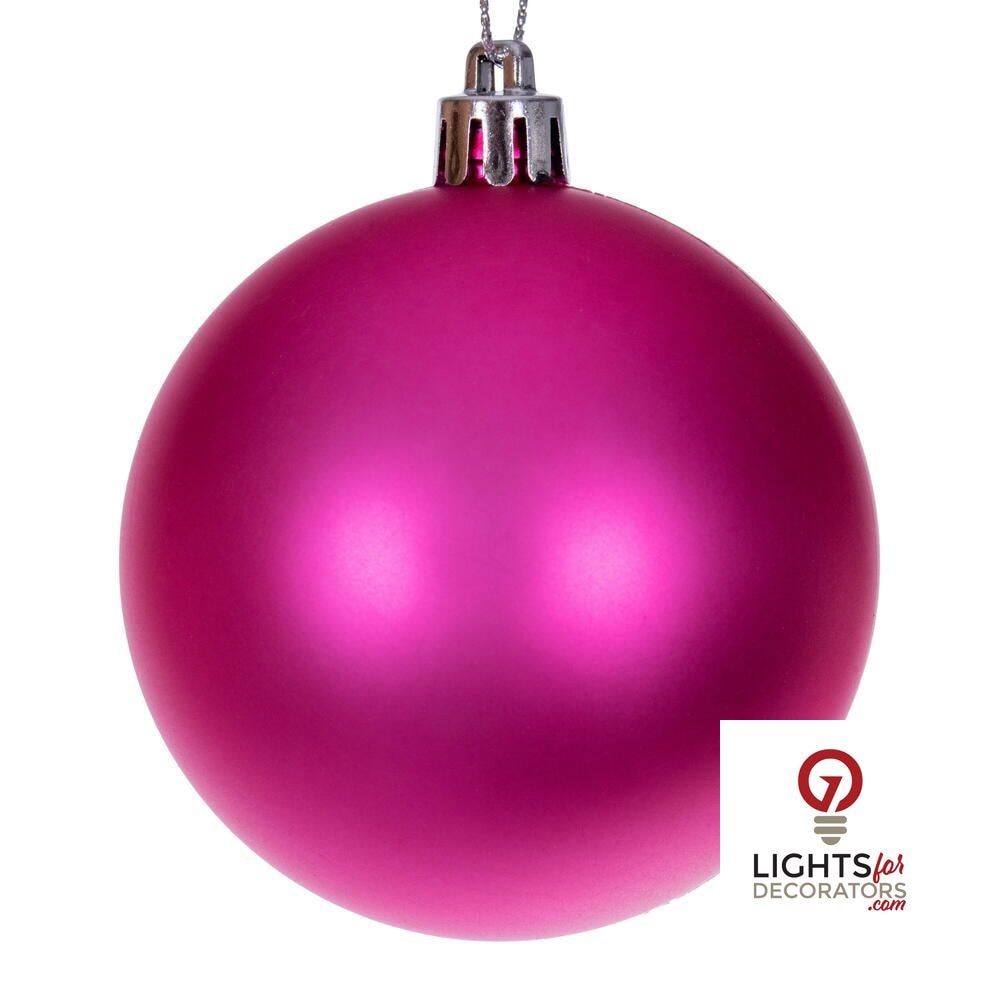 2.75" 4-Finish Shatterproof Ball Ornament Set - Hot Pink - Set of 20 Hot Pink – Box of 20 — view 5