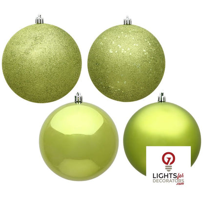 2.75" 4-Finish Shatterproof Ball Ornament Set - Lime - Set of 20 Lime – Box of 24 — view 1