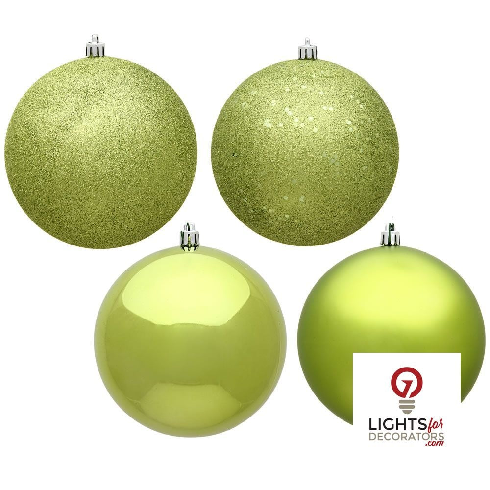 2.75" 4-Finish Shatterproof Ball Ornament Set - Lime - Set of 20 Lime – Box of 20 — view 1