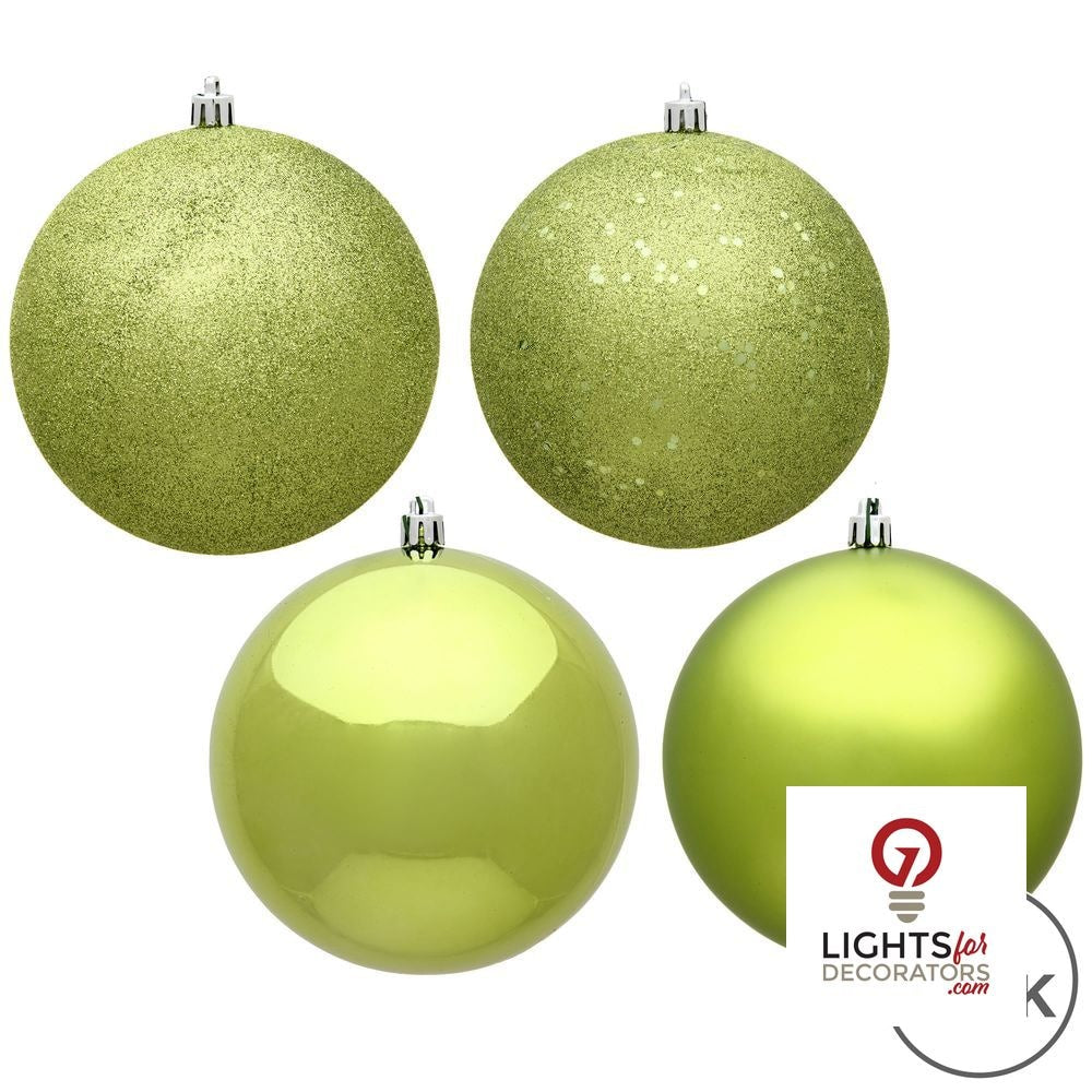 2.75" 4-Finish Shatterproof Ball Ornament Set - Lime - Set of 20 Lime – Box of 20 — view 2