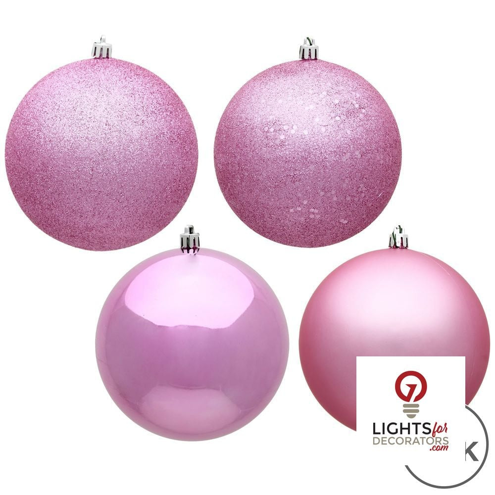 2.75" 4-Finish Shatterproof Ball Ornament Set - Pink - Set of 20 Pink – Box of 24 — view 2