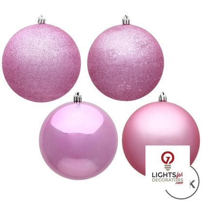 2.75" 4-Finish Shatterproof Ball Ornament Set - Pink - Set of 20 Pink – Box of 20 — view 2