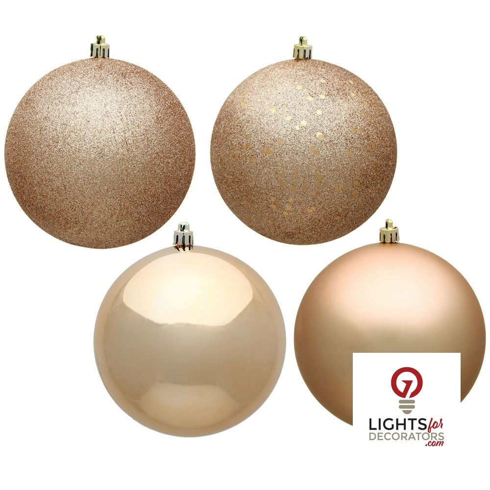 2.75" 4-Finish Shatterproof Ball Ornament Set - Café Latte - Set of 20 Café Latte – Box of 20 — view 1