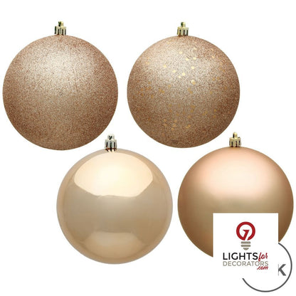 2.75" 4-Finish Shatterproof Ball Ornament Set - Café Latte - Set of 20 Café Latte – Box of 20 — view 2