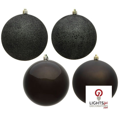 2.75" 4-Finish Shatterproof Ball Ornament Set - Gunmetal - Set of 20 Gunmetal – Box of 24 — view 1