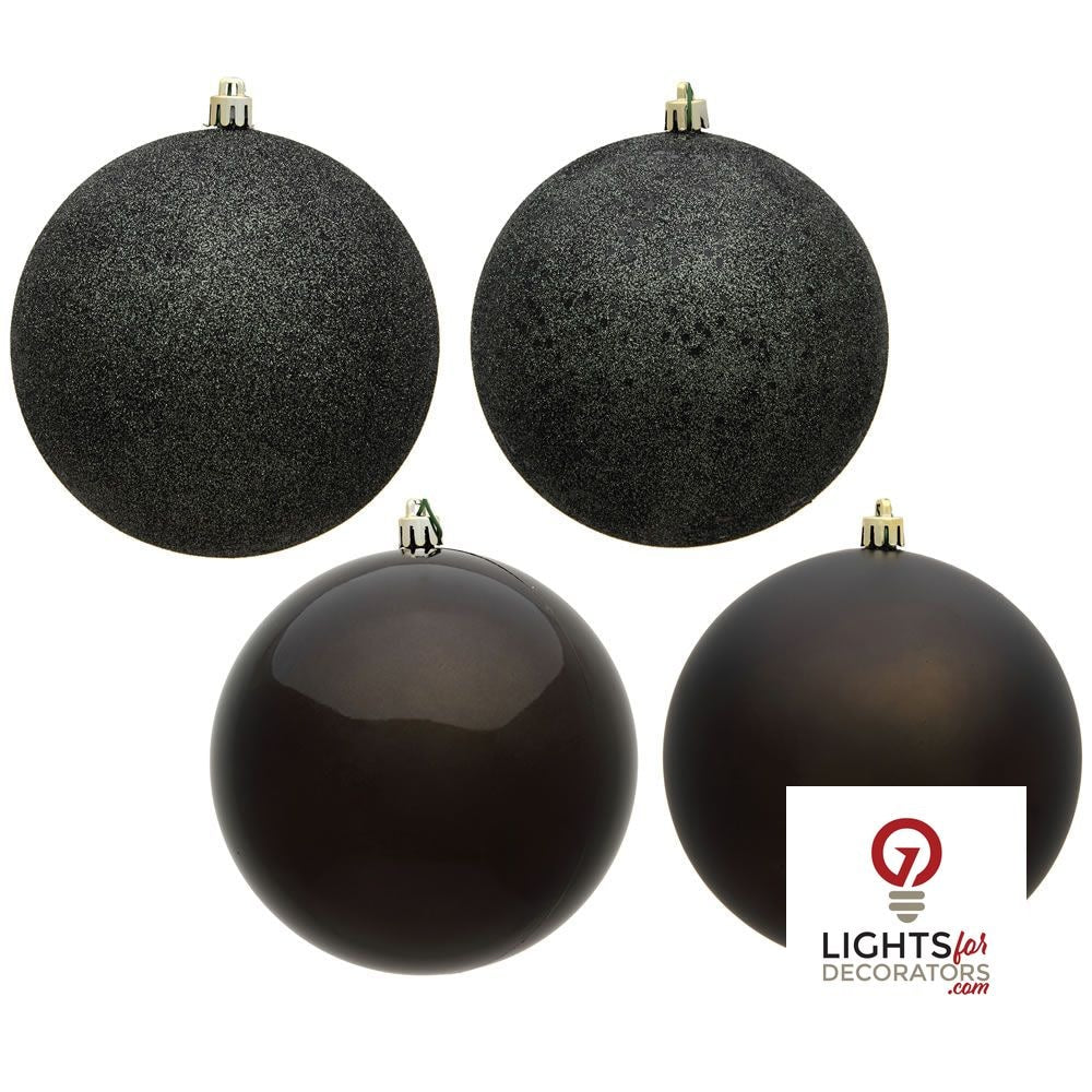 2.75" 4-Finish Shatterproof Ball Ornament Set - Gunmetal - Set of 20 Gunmetal – Box of 20 — view 1