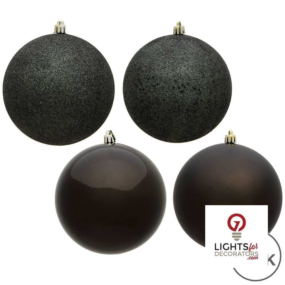 2.75" 4-Finish Shatterproof Ball Ornament Set - Gunmetal - Set of 20 Gunmetal – Box of 24 — view 2