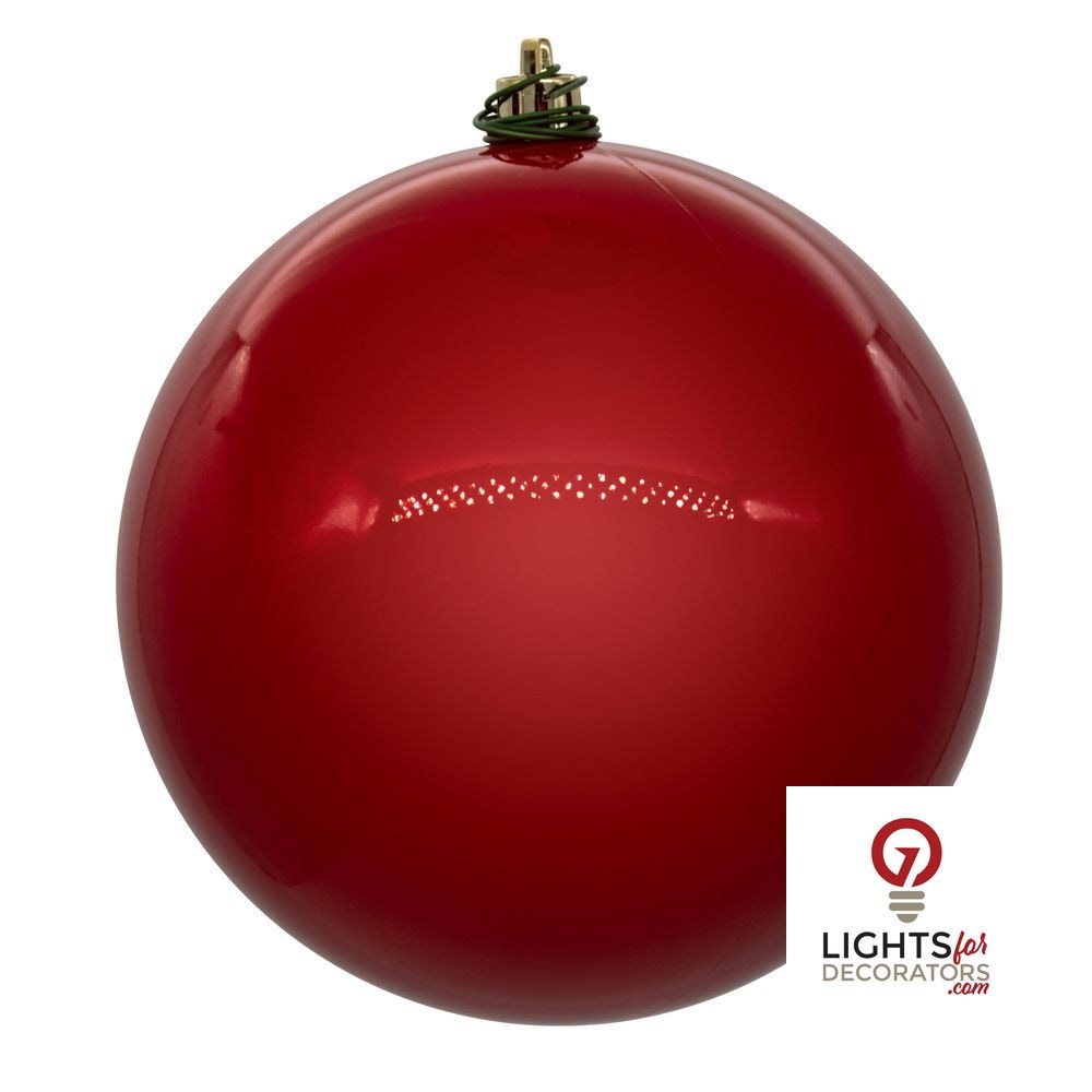 4" Shatterproof Ball Ornament - Red - Glitter - Set of 4 4" (Set of 6)- Pearl (UV) – Bag of 6 — view 1