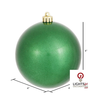 4" Shatterproof Ball Ornament - Green - Candy - UV Treated - Bag of 6 4" (Set of 6)- Candy (UV) — view 2