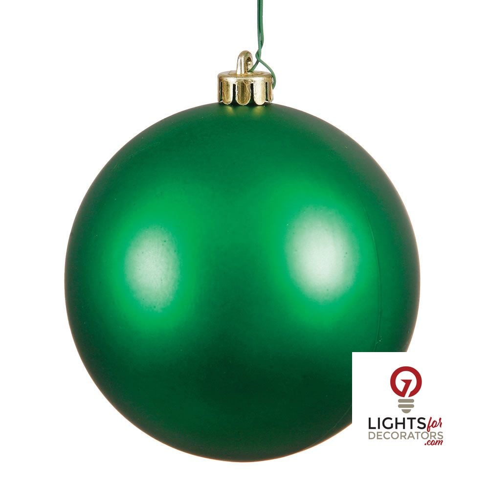 4" Shatterproof Ball Ornament - Green - Matte - UV Treated - Bag of 6 4" (Set of 6)- Matte (UV) — view 1