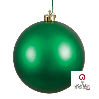 4" Shatterproof Ball Ornament - Green - Matte - UV Treated - Bag of 6 4" (Set of 6)- Matte (UV) — view 1