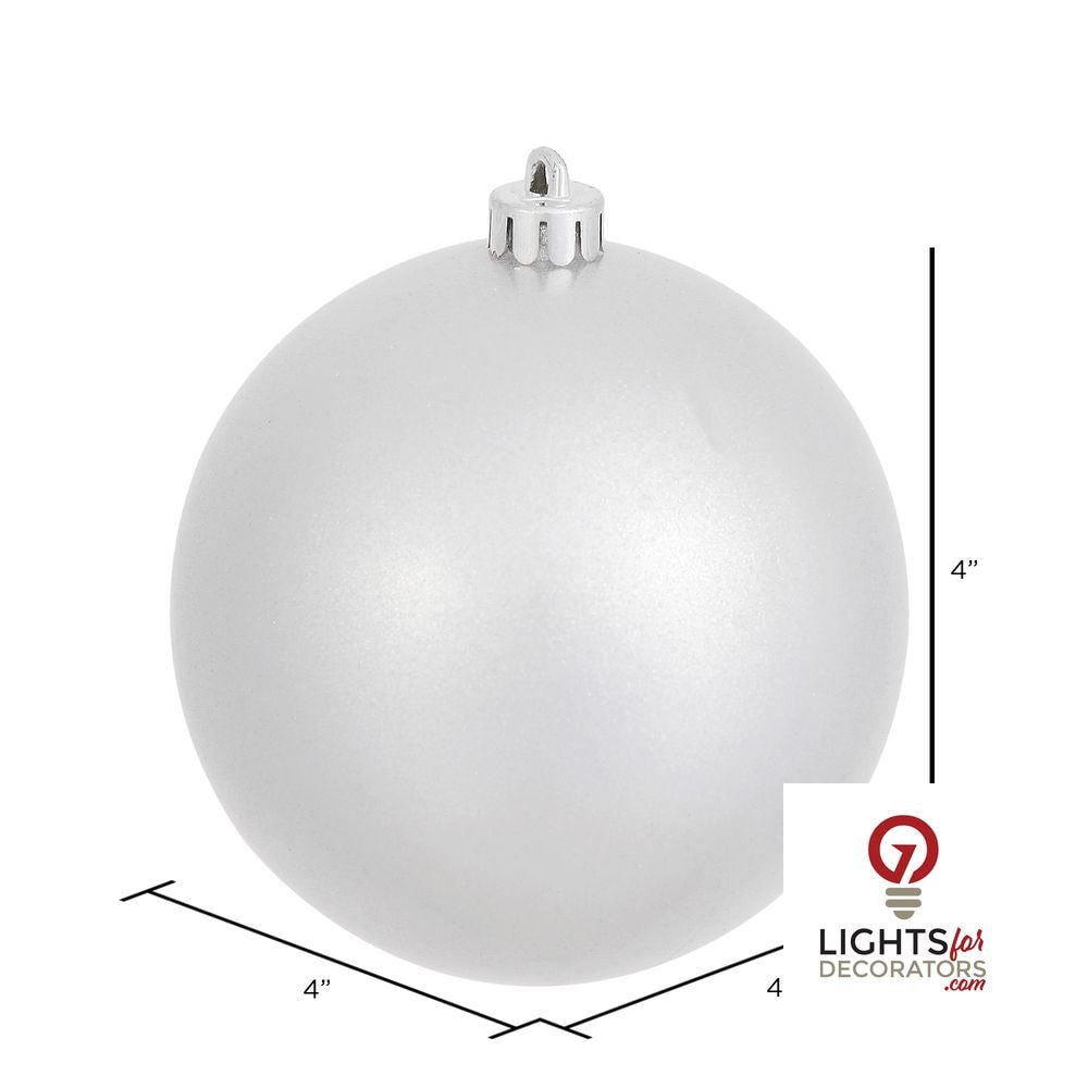 4" Shatterproof Ball Ornament - Silver - Sequin - Set of 6 4" (Set of 6)- Candy (UV) – Bag of 6 — view 2